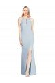 Best Full Length Sleeveless Halter Prom Dress with Keyhole Back UK