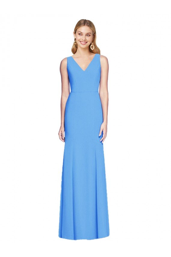 Best Flattering Trumpet Long Sleeveless Prom Dress with Open Back UK