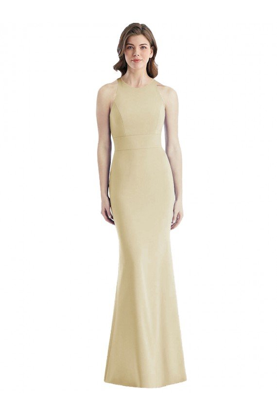 Best Criss Cross Twist Cutout Back Trumpet Prom Dress UK