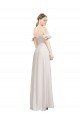 Best Double Ruffle Flounce Sleeves Crepe Prom Dress with Slit UK