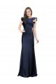 Best Sleeveless Crepe Prom Dress with Cascading Ruffle and Keyhole Back UK