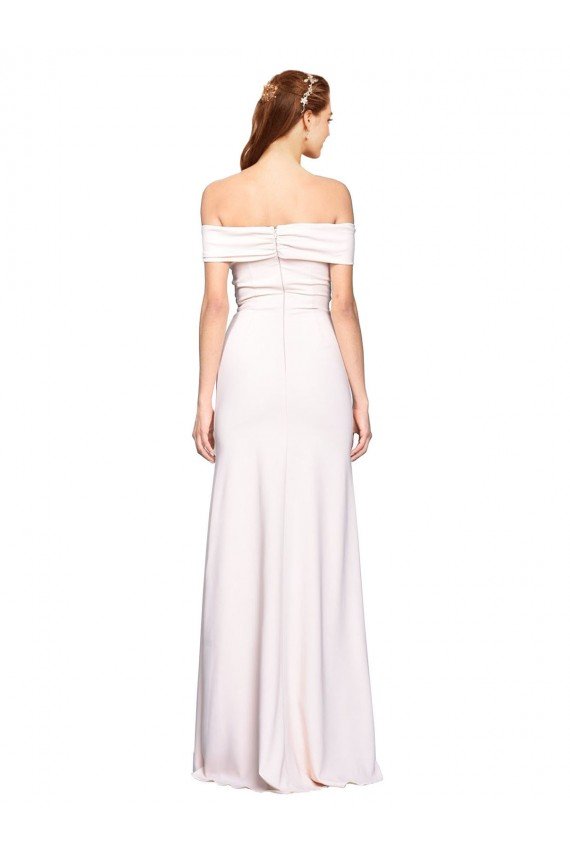 Best Criss Cross Off the Shoulder Crepe Prom Dress with Side Slit UK