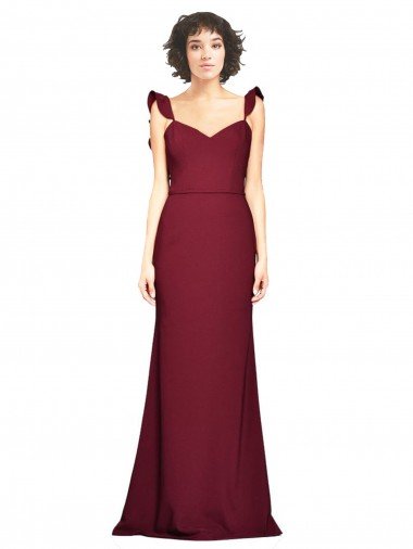 Best Crepe Slip Prom Dress with Ruffled Straps UK