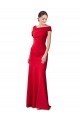 Best Sleeveless Ruched Crepe Mermaid Prom Dress with Off The Shoulder Detail UK