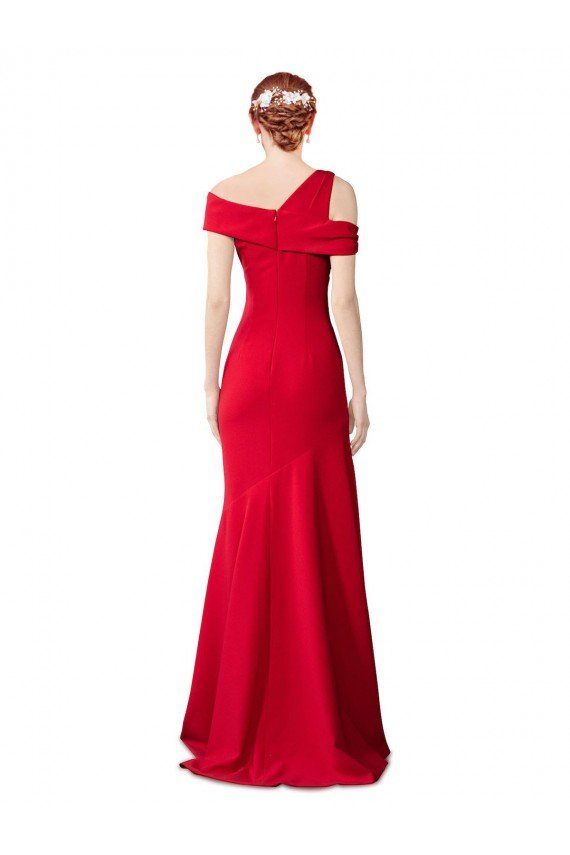 Best Sleeveless Ruched Crepe Mermaid Prom Dress with Off The Shoulder Detail UK