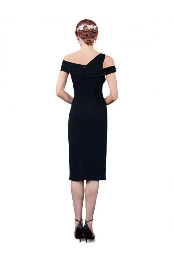 Best Draped Cross Shoulder Stretch Crepe Cocktail Prom Dress / Homecoming Dress UK