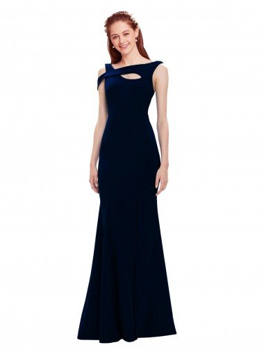 Best Sleeveless Crepe Mermaid Prom Dress with Side Slit UK