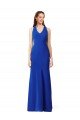 Best Halter V-Neck Long A-Line Crepe Prom Dress UK