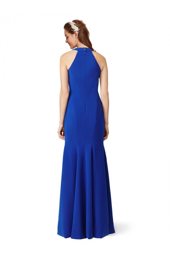 Best Halter V-Neck Long A-Line Crepe Prom Dress UK