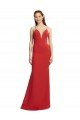 Best Mermaid Plunging V-Neck Crepe Prom Dress with Wide Open Back UK