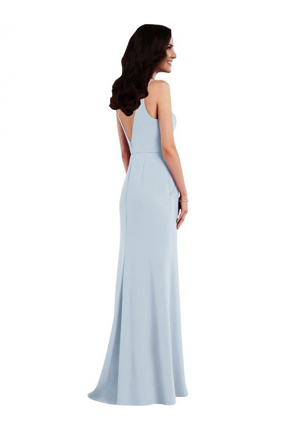 Best V Back Spaghetti Strap Maxi Prom Dress with Pockets UK