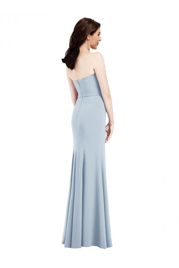 Best Strapless Notch Crepe Prom Dress with Front Slit UK
