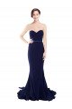 Best Strapless Sweetheart Neckline Crepe Prom Dress with Satin Waistband UK