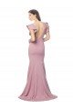Best Flutter Sleeves Low V-Back High Round Neck Crepe Prom Dress UK