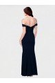 Best Mermaid Off the Shoulder Long Crepe Prom Dress with Low Back UK