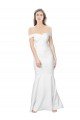 Best Mermaid Off the Shoulder Long Crepe Prom Dress with Low Back UK