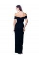 Best Off the Shoulder Long Full Length Crepe Prom Dress with Side Split UK