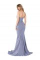 Best Long Strapless Sweetheart Sweep Train Crepe Prom Dress with Low Back UK