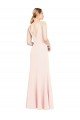 Best Slim A-Line V-Neck Long Stretch Crepe Prom Dress with V-Back UK
