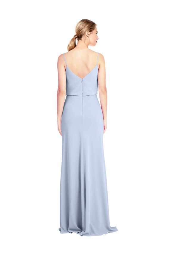 Best Feminine Cowl Neck Slim Floor Length Stretch Crepe Prom Dress UK