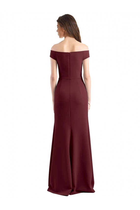 Best Off the Shoulder Fit and Flare Stretch Crepe Prom Dress UK