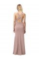 Best Long Floor Length High Neck Fit and Flare Stretch Crepe Prom Dress with Side Slit UK