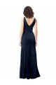 Best Classic V-Neck Long Stretch Crepe Prom Dress with V-Back UK