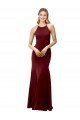 Best Fit and Flare Halter Neckline Stretch Crepe Prom Dress with Strappy Back UK