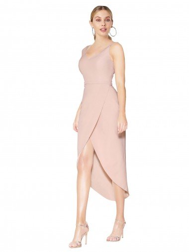 Best Short Knee Length Crepe Cocktail Dress / Prom Dress UK
