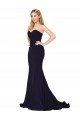 Best Sweetheart High Neck Sweep Train Sleeveless Crepe Prom Dress UK