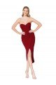 Best Cocktail Length Sweetheart Mermaid Wrap Crepe Prom Dress UK