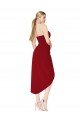 Best Cocktail Length Sweetheart Mermaid Wrap Crepe Prom Dress UK