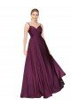Best High Neck Spaghetti Straps Long V-Back Crepe Prom Dress UK