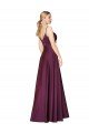 Best High Neck Spaghetti Straps Long V-Back Crepe Prom Dress UK