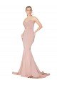 Best Sweep Train Sweetheart Long Mermaid Crepe Prom Dress Low Back UK