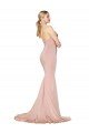 Best Sweep Train Sweetheart Long Mermaid Crepe Prom Dress Low Back UK