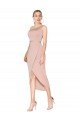Best Knee Length One Shoulder Crepe Short Wrap Cocktail Prom Dress / Homecoming Dress UK