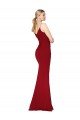 Best Spaghetti Straps V-Neck Long Crepe Dress with High Slit UK