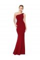 Best One Shoulder Long High Neck Sleeveless Mermaid Crepe Prom Dress UK