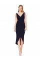 Best Short Knee Length V-Neck Crepe Cocktail Wrap Cocktail Prom Dress / Homecoming Dress UK