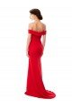 Best Off the Shoulder Chapel Train Crepe Prom Dress with Thigh-High slit UK