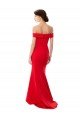 Best Off the Shoulder Sweetheart Maxi Crepe Prom Dress With Thigh Split and Train UK