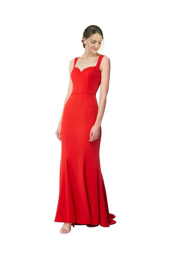 Best Long Chapel Train Fishtail Maxi Crepe Prom Dress with Sweetheart Neckline UK