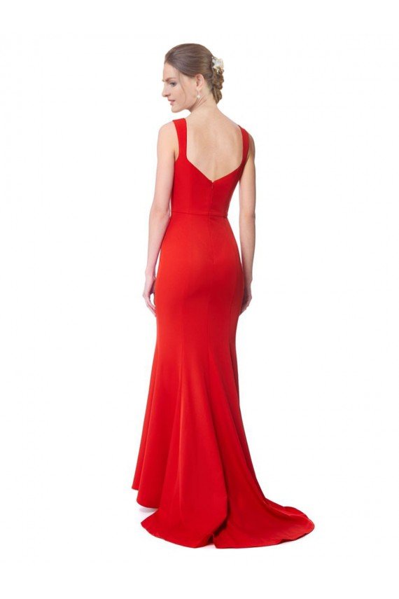 Best Long Chapel Train Fishtail Maxi Crepe Prom Dress with Sweetheart Neckline UK