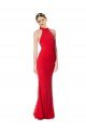 Best Halter Neck Keyhole Back Sleeveless Crepe Maxi Prom Dress UK