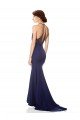 Best High Neck Fishtail Crepe Prom Dress with Open Back Detail UK