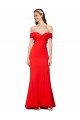 Best Cross Front and Back Bardot Sleeveless Crepe Maxi Prom Dress UK