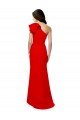 Best High Neck Ruffle Frill One Shoulder Maxi Crepe Prom Dress UK