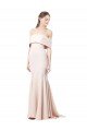 Best Mermaid Bardot Maxi Crepe Bridesmiad Dress with Fishtail Train UK