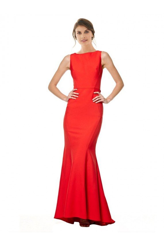 Best High Neck Maxi Crepe Bridesmiad Dress with Exaggerated Back Ruffle UK